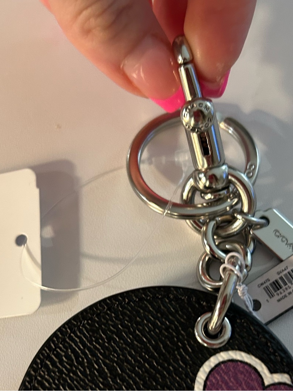 Coach NY Mirror Bag Charm With Hearts &Bolt neon-colored lightning boltsNWT - Picture 9 of 16